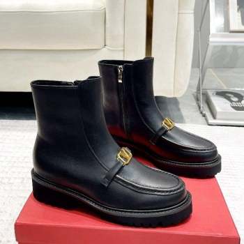 Valentino VLogo Calfskin Leather Ankle Boots Black 2023 VLTN09112 (XL-230910120)