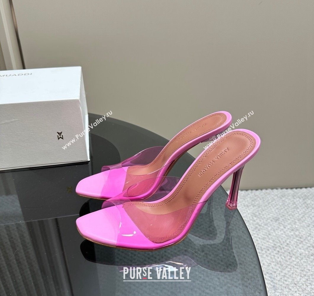 Amina Muaddi Alexa Glass Slide Sandals 10.5cm in PVC Pink 2 2023 AM09112 (MD-23091169)