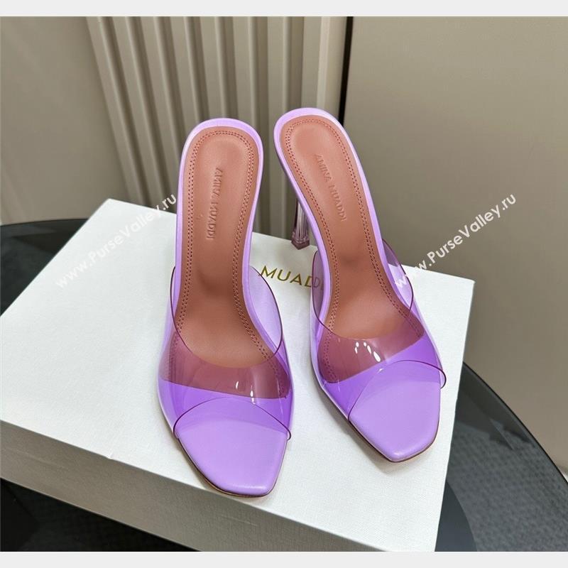 Amina Muaddi Alexa Glass Slide Sandals 10.5cm in PVC Purple 2023 AM09112 (MD-23091171)