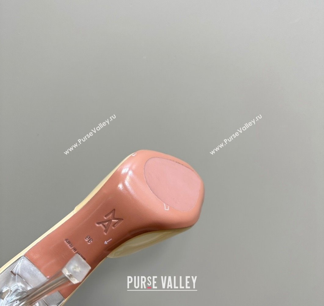 Amina Muaddi Alexa Glass Slide Sandals 10.5cm in PVC Yellow 2023 AM09112 (MD-23091172)