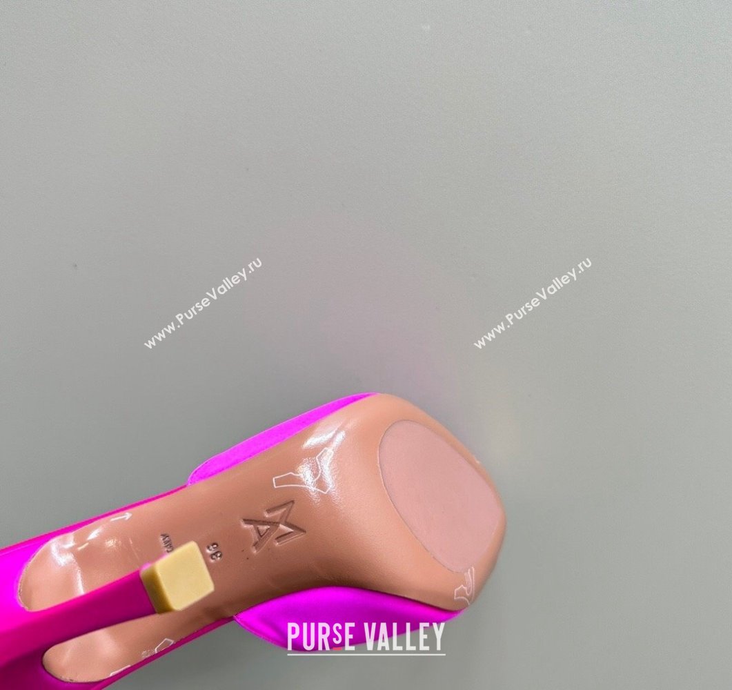 Amina Muaddi Alexa Glass Slide Sandals 10.5cm in Satin Dark Pink 2023 AM09112 (MD-23091174)