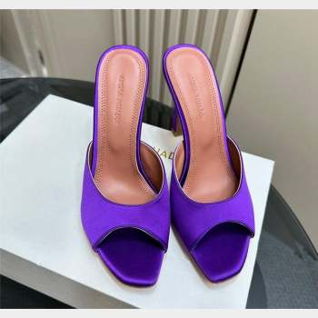 Amina Muaddi Alexa Glass Slide Sandals 10.5cm in Satin Purple 2023 AM09112 (MD-23091175)