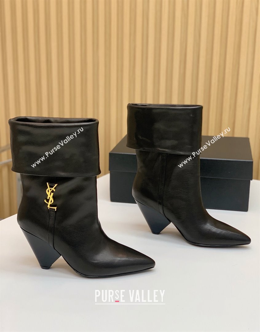 Saint Laurent Nike Ankle Boots in Calfskin and Monogram 8.5cm Black 2023 ysl09111 (MD-23091154)