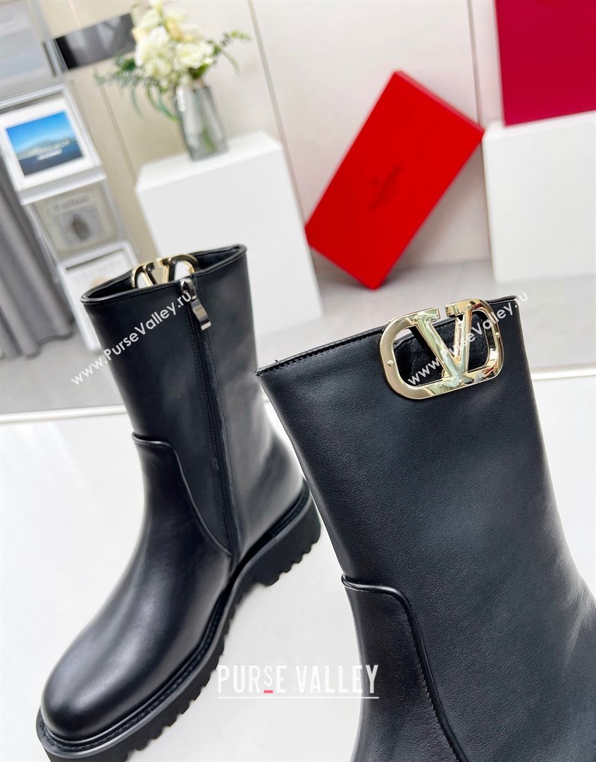 Valentino VLogo Type Ankle Boots in Calfskin Black 2023 VLTN09111 (MD-230910112)