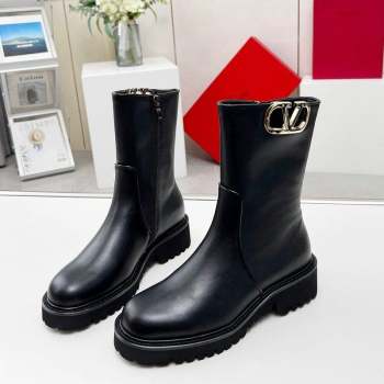 Valentino VLogo Type Ankle Boots in Calfskin Black 2023 VLTN09111 (MD-230910112)