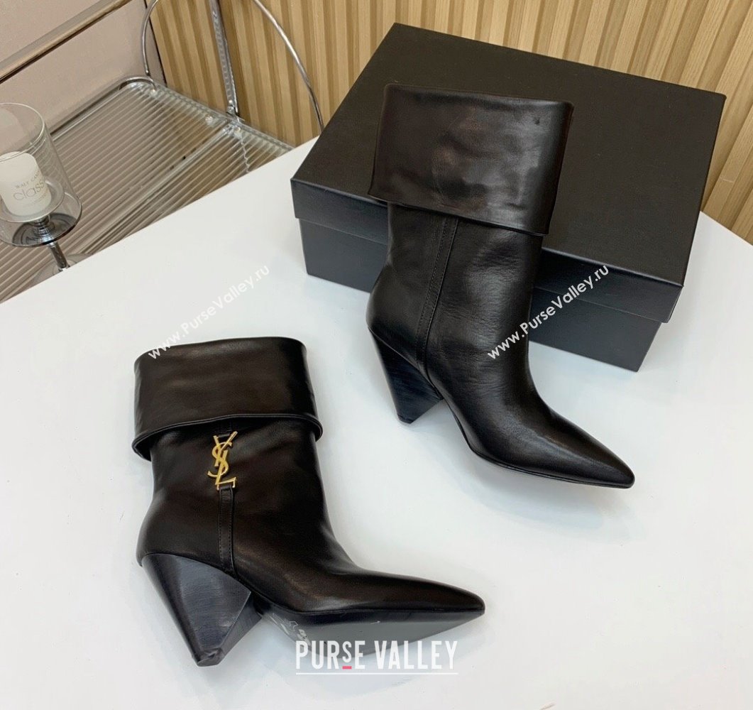 Saint Laurent Nike Ankle Boots in Calfskin and Monogram 8.5cm Black 2023 ysl09111 (MD-23091154)