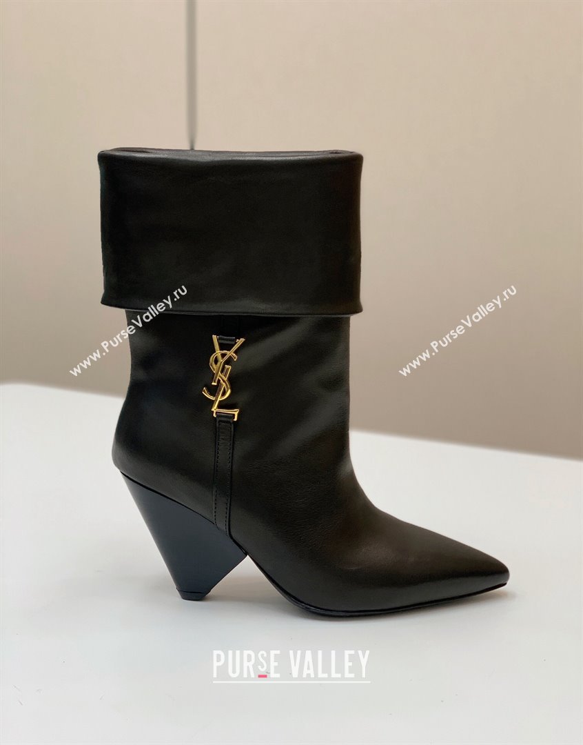 Saint Laurent Nike Ankle Boots in Calfskin and Monogram 8.5cm Black 2023 ysl09111 (MD-23091154)