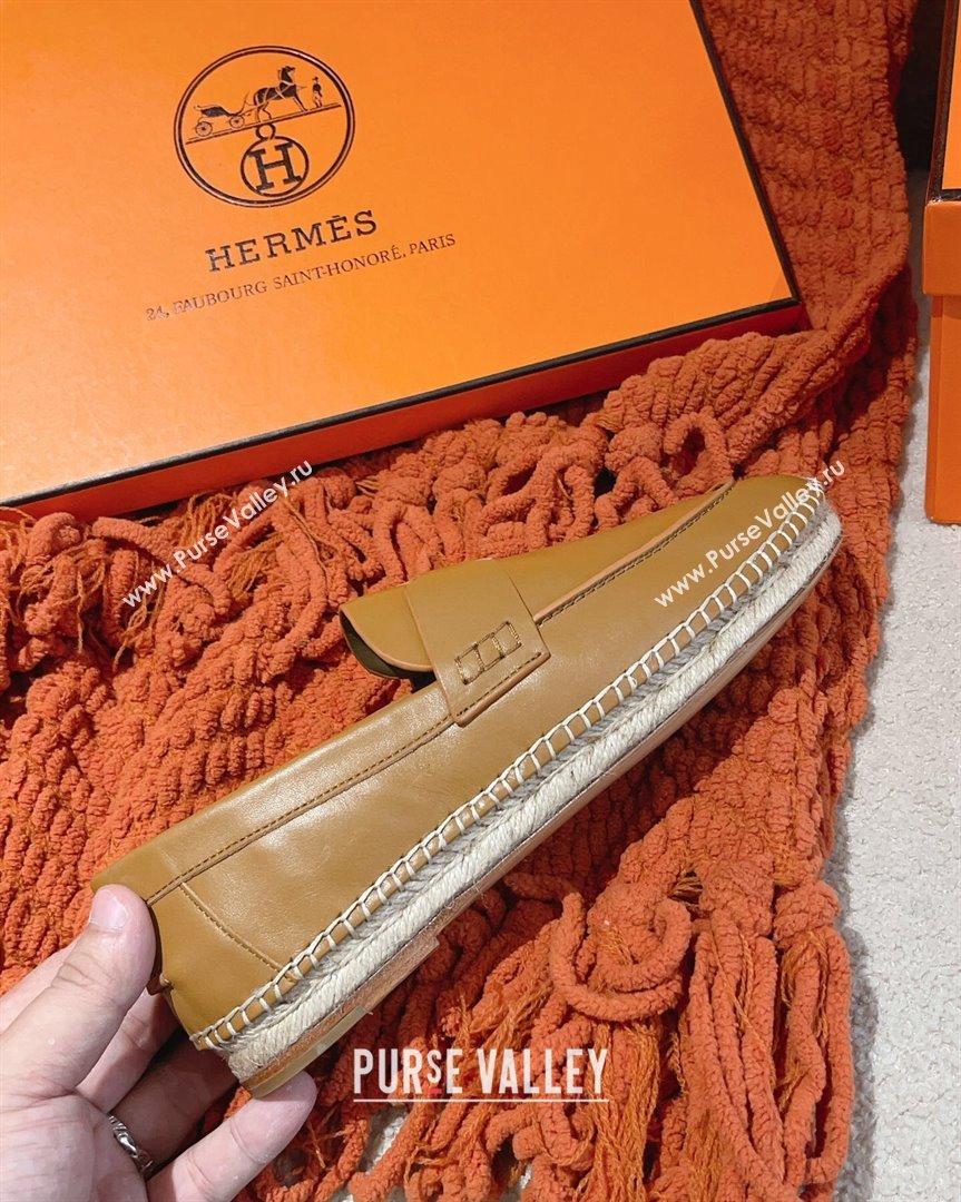 Hermes Trip Espadrilles Flat in Calfskin Brown 2023 (MD-231014029)