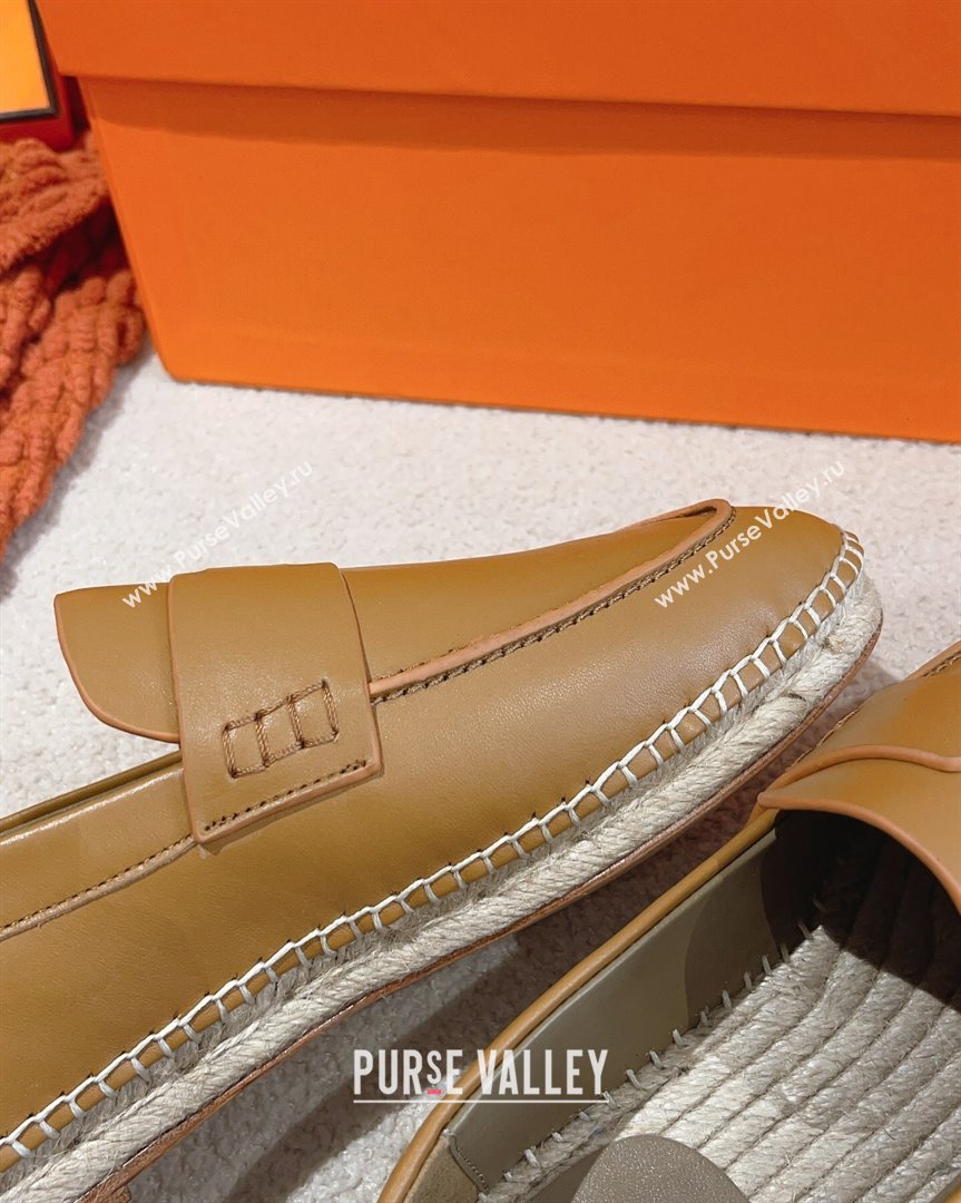 Hermes Trip Espadrilles Flat in Calfskin Brown 2023 (MD-231014029)