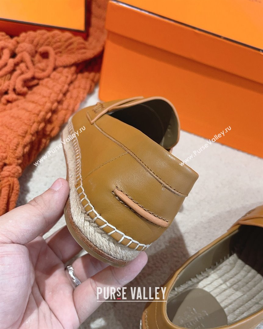 Hermes Trip Espadrilles Flat in Calfskin Brown 2023 (MD-231014029)