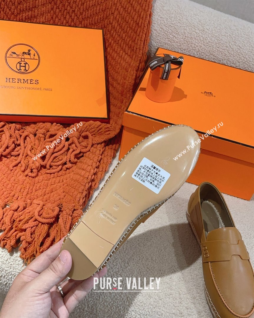 Hermes Trip Espadrilles Flat in Calfskin Brown 2023 (MD-231014029)