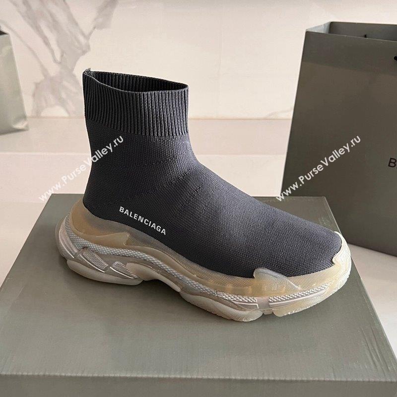 Balenciaga Speed Knit Ankle Boots Black Beige 2023 BL1016 (KL-231016039)