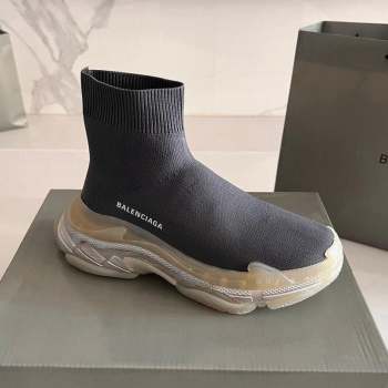 Balenciaga Speed Knit Ankle Boots Black Beige 2023 BL1016 (KL-231016039)