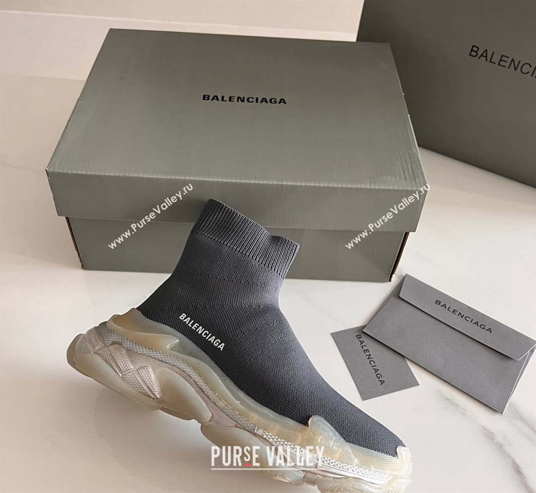 Balenciaga Speed Knit Ankle Boots Black Beige 2023 BL1016 (KL-231016039)