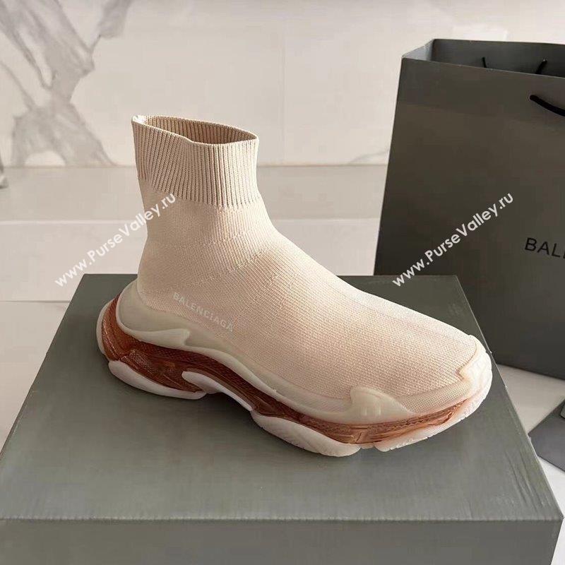 Balenciaga Speed Knit Ankle Boots Nude Pink 2023 BL1016 (KL-231016041)