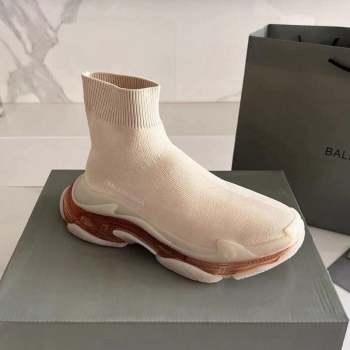 Balenciaga Speed Knit Ankle Boots Nude Pink 2023 BL1016 (KL-231016041)