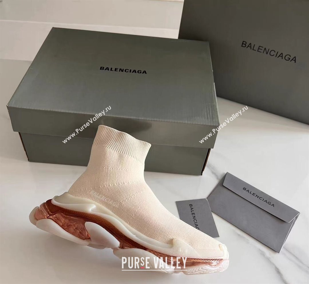 Balenciaga Speed Knit Ankle Boots Nude Pink 2023 BL1016 (KL-231016041)