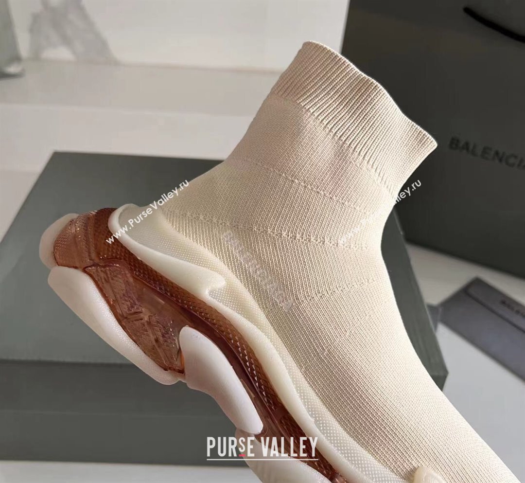 Balenciaga Speed Knit Ankle Boots Nude Pink 2023 BL1016 (KL-231016041)