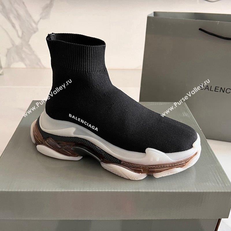 Balenciaga Speed Knit Ankle Boots Black 2023 BL1016 (KL-231016043)