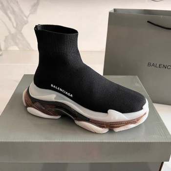 Balenciaga Speed Knit Ankle Boots Black 2023 BL1016 (KL-231016043)