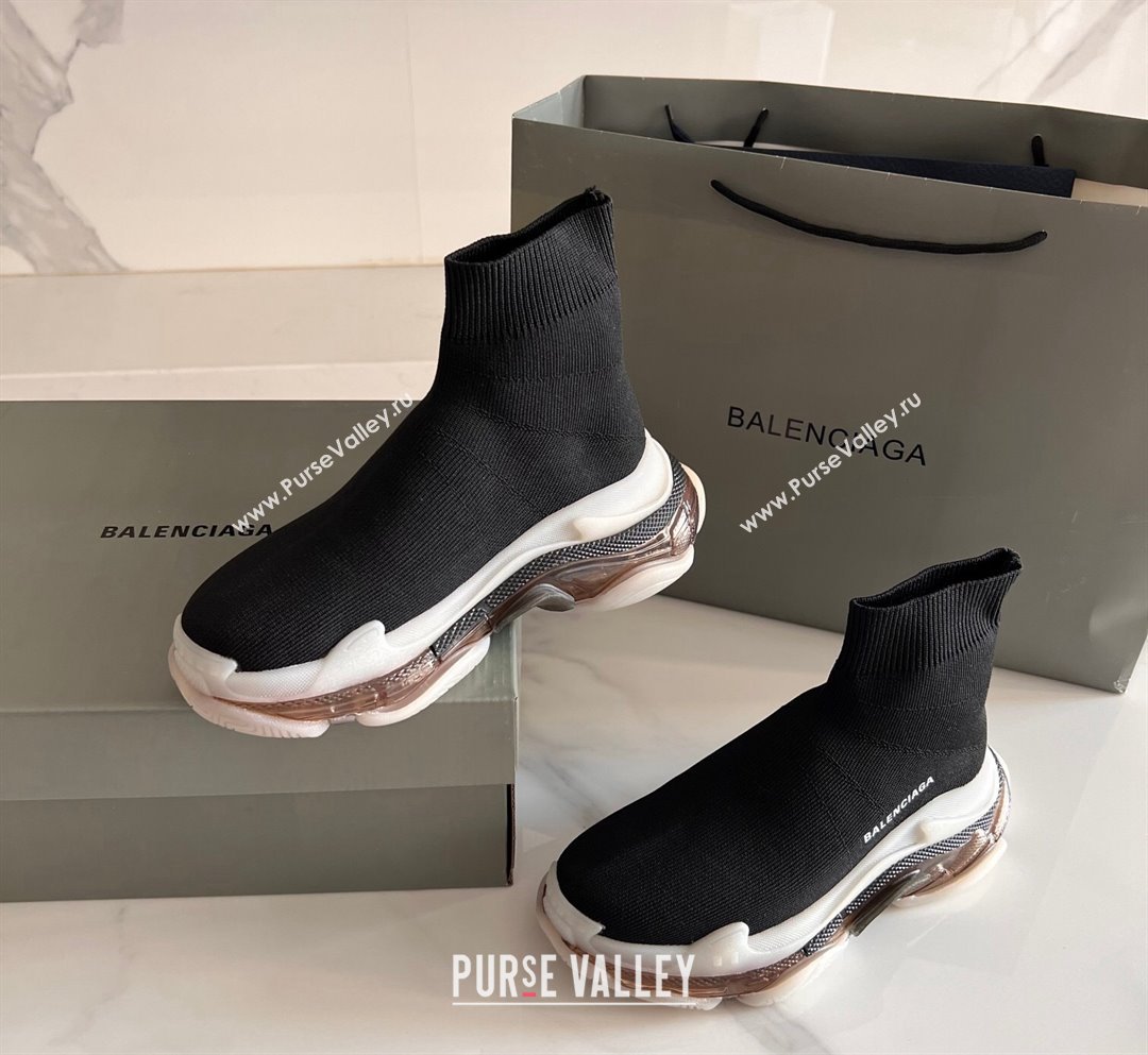 Balenciaga Speed Knit Ankle Boots Black 2023 BL1016 (KL-231016043)