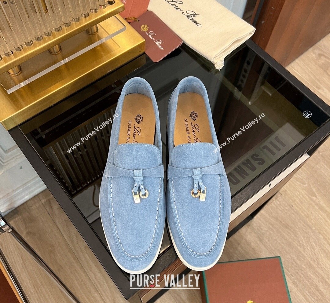 LP Summer Charms Walk Suede Loafers Light Blue 2023 LP1016 (KL-231016044)