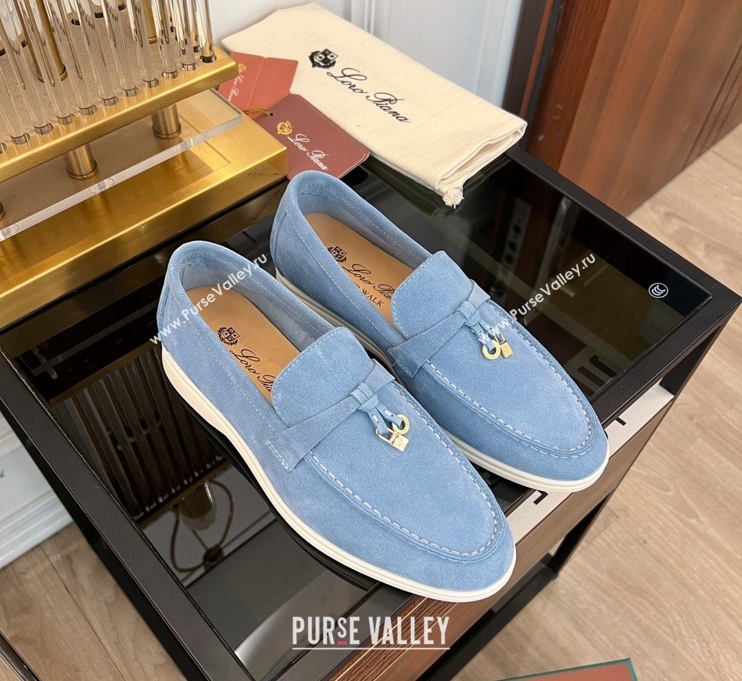 LP Summer Charms Walk Suede Loafers Light Blue 2023 LP1016 (KL-231016044)