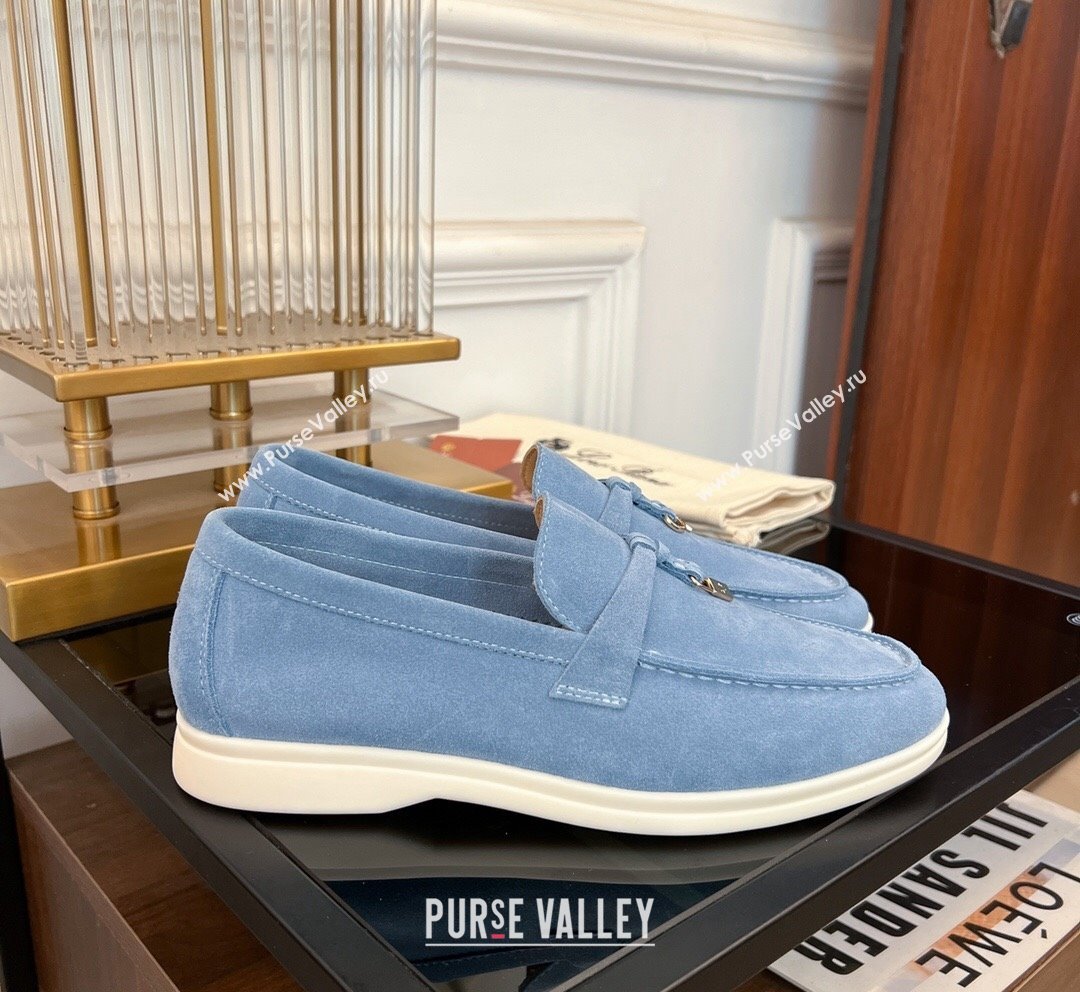 LP Summer Charms Walk Suede Loafers Light Blue 2023 LP1016 (KL-231016044)