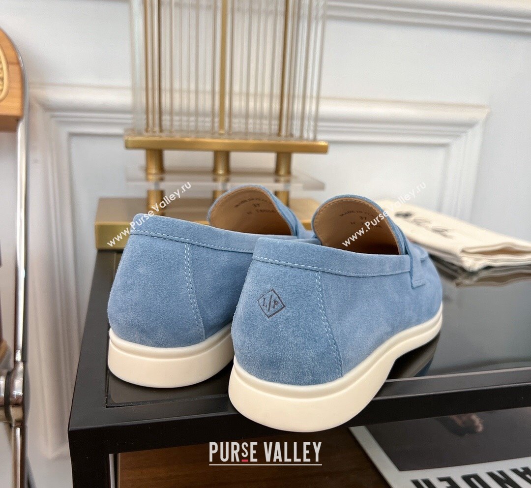 LP Summer Charms Walk Suede Loafers Light Blue 2023 LP1016 (KL-231016044)