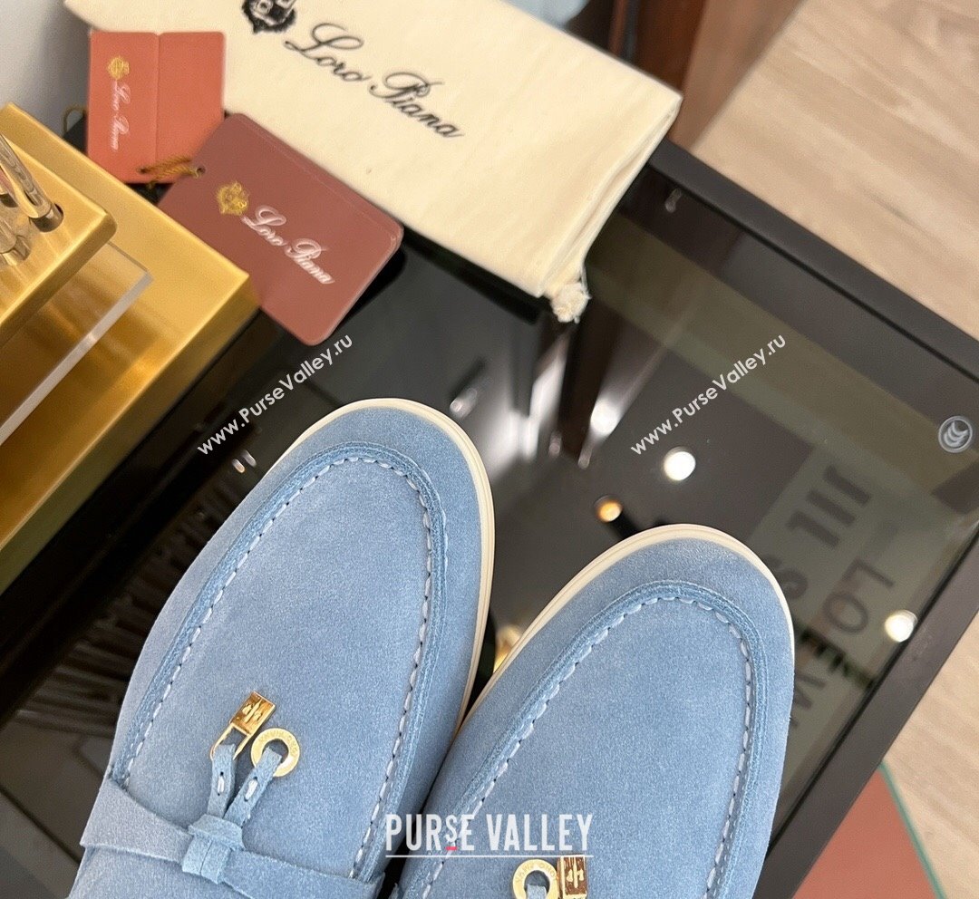 LP Summer Charms Walk Suede Loafers Light Blue 2023 LP1016 (KL-231016044)