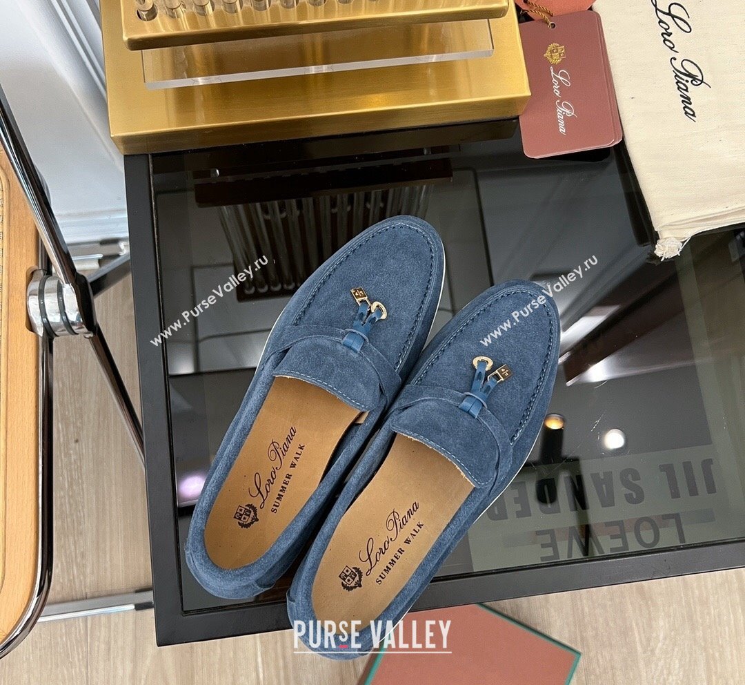 LP Summer Charms Walk Suede Loafers Dusty Blue 2023 LP1016 (KL-231016045)