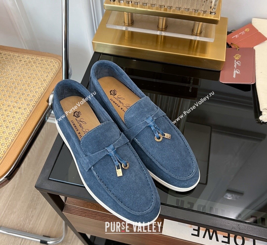 LP Summer Charms Walk Suede Loafers Dusty Blue 2023 LP1016 (KL-231016045)