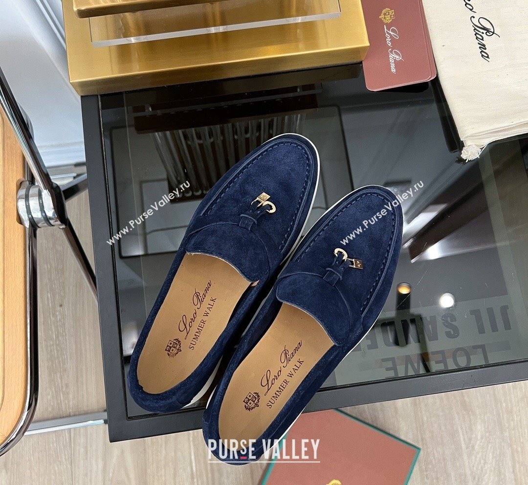 LP Summer Charms Walk Suede Loafers Dark Blue 2023 LP1016 (KL-231016047)