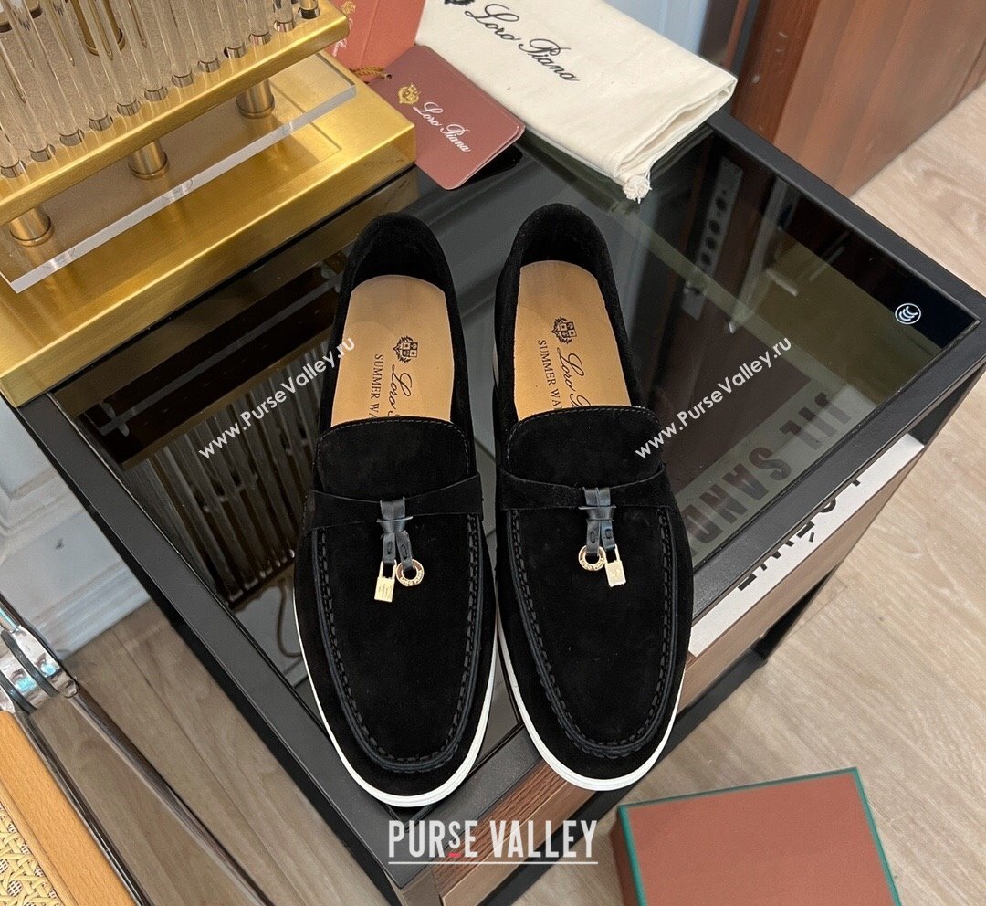 LP Summer Charms Walk Suede Loafers Black 2023 LP1016 (KL-231016058)