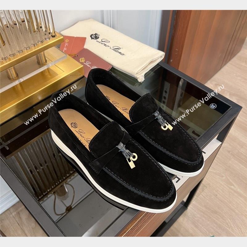 LP Summer Charms Walk Suede Loafers Black 2023 LP1016 (KL-231016058)