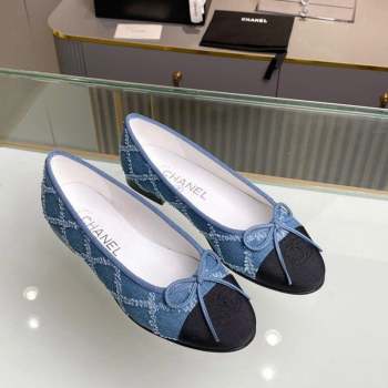 Chanel Quilted Denim Classic Ballet Flat Light Blue 2023 CH10141 (MD-231014053)