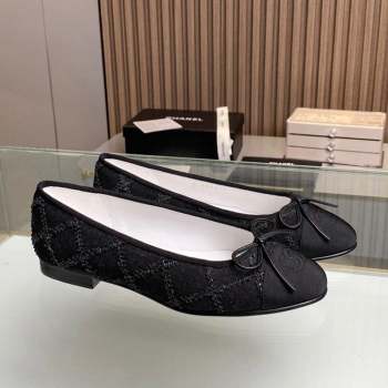 Chanel Quilted Denim Classic Ballet Flat Black 2023 CH10141 (MD-231014055)