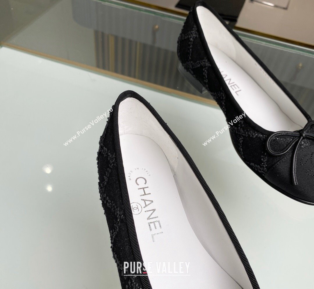 Chanel Quilted Denim Classic Ballet Flat Black 2023 CH10141 (MD-231014055)