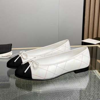 Chanel Quilted Leather Classic Ballet Flat White 2023 CH101412 (MD-231014071)