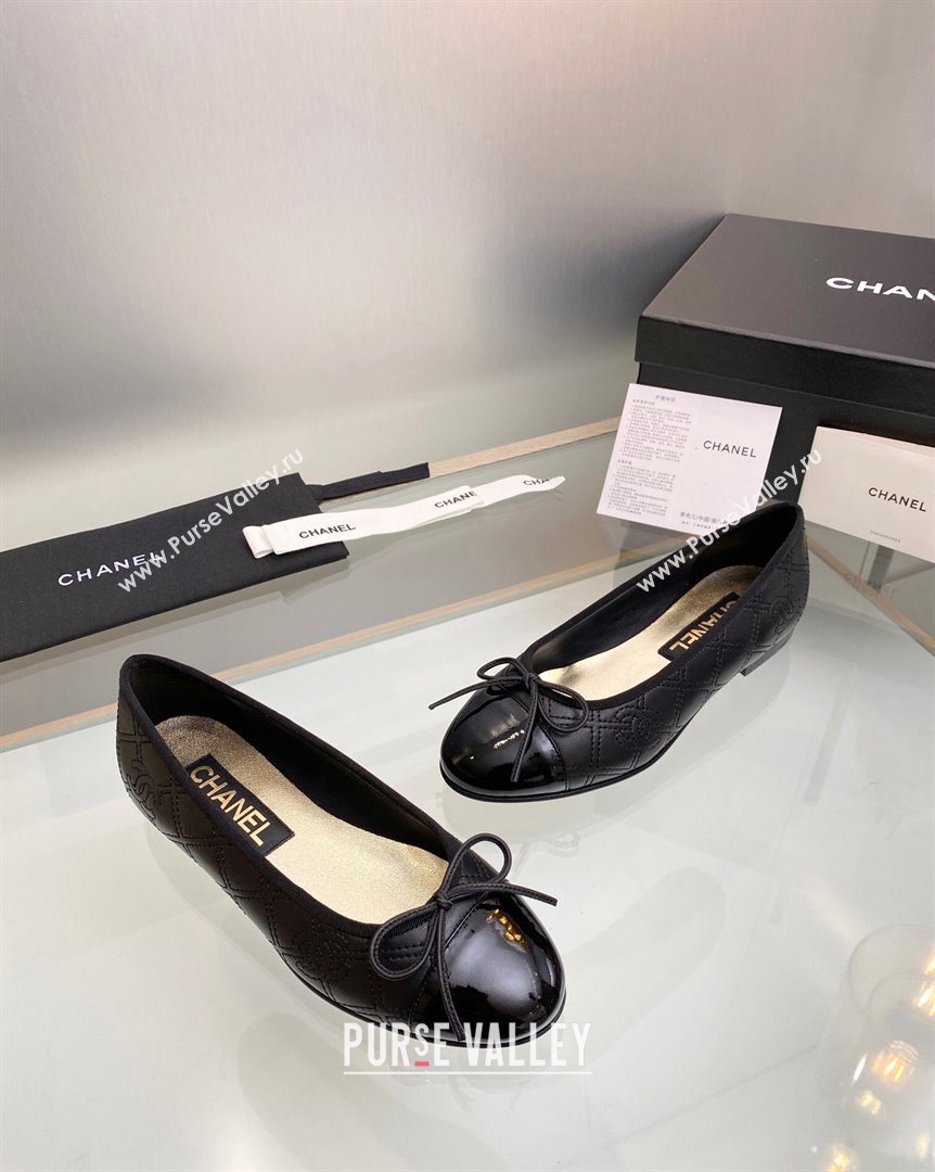 Chanel CC Quilted Calfskin Classic Ballet Flat Black 2023 CH10141 (MD-231014074)