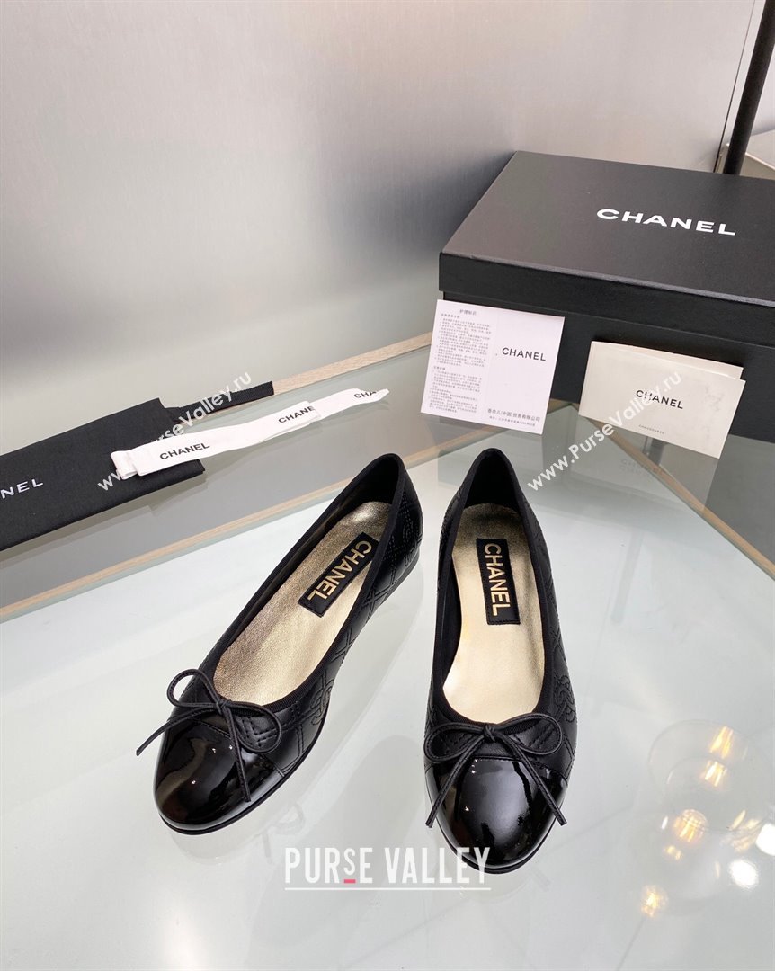 Chanel CC Quilted Calfskin Classic Ballet Flat Black 2023 CH10141 (MD-231014074)