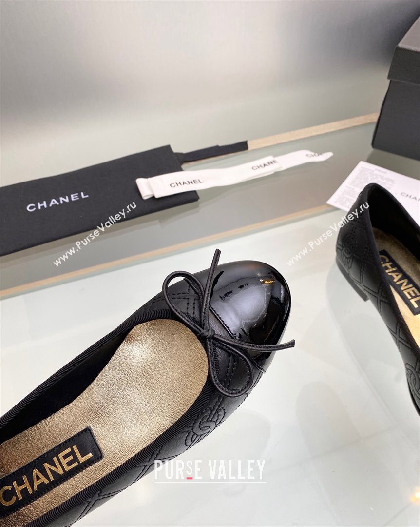 Chanel CC Quilted Calfskin Classic Ballet Flat Black 2023 CH10141 (MD-231014074)