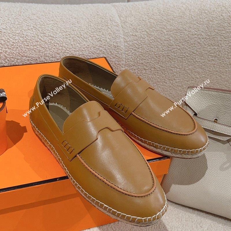 Hermes Trip Espadrilles Flat in Calfskin Brown 2023 (MD-231014029)