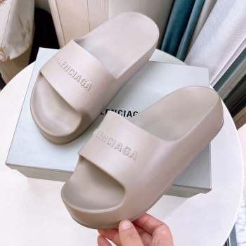 Balenciaga Rubber Platform Slide Sandals Grey 2023 BL10261 (GDX-231026061)