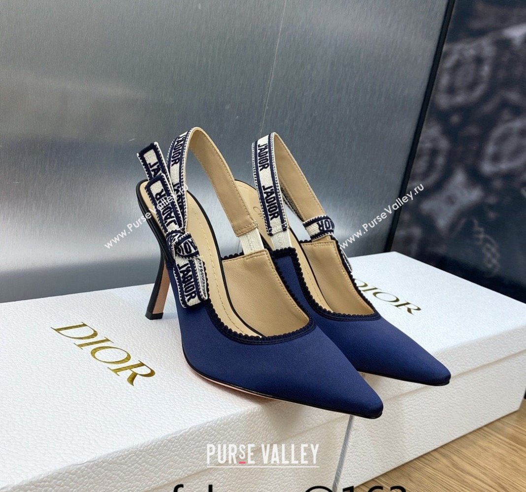 Dior JAdior Slingback Pumps 9.5cm in Purple Embroidered Satin and Cotton 2023 (JC-231026090)