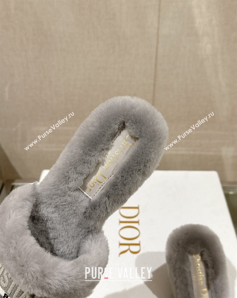 Dior Wool Flat Slide Sandals Grey 2023 DR10261 (MD-231026098)