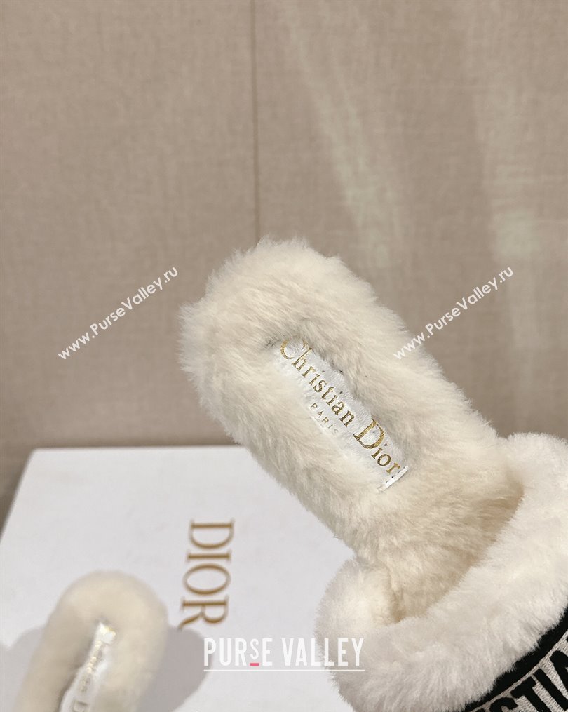 Dior Wool Flat Slide Sandals White 2023 DR10261 (MD-231026099)