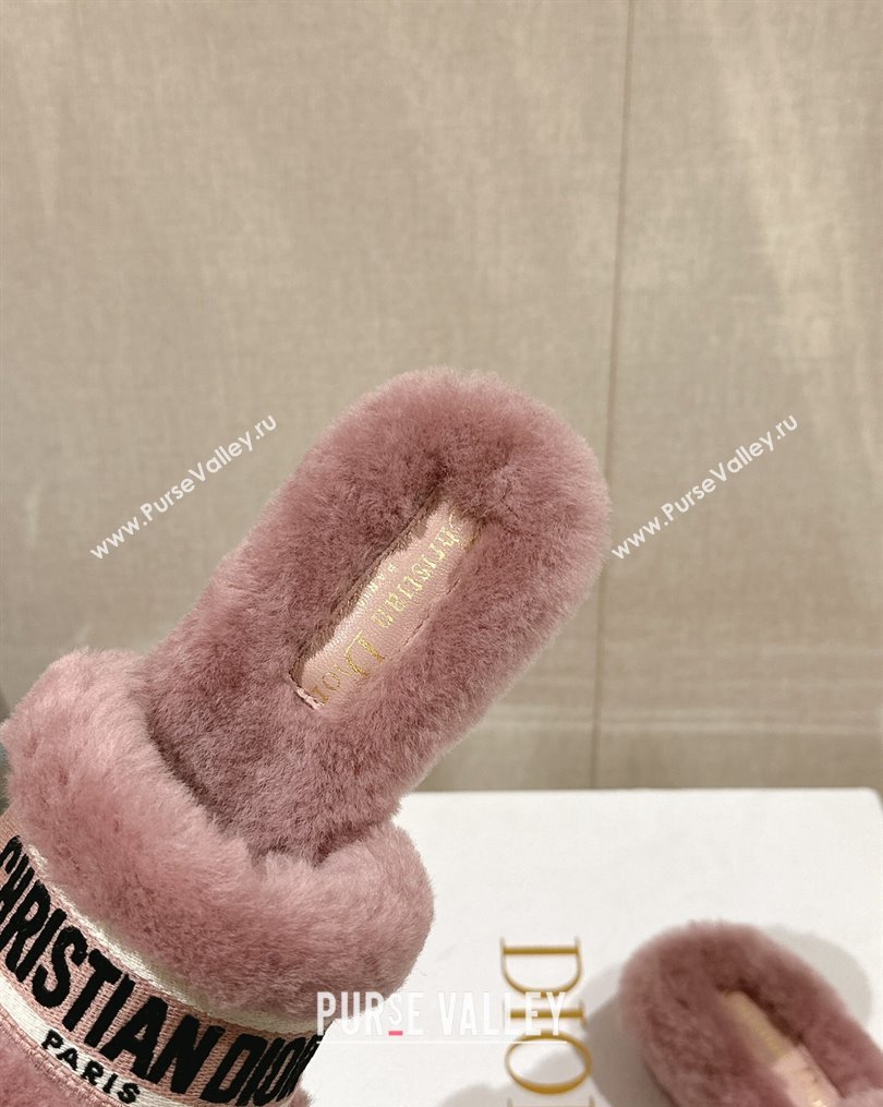 Dior Wool Flat Slide Sandals Pink 2023 DR10261 (MD-231026101)