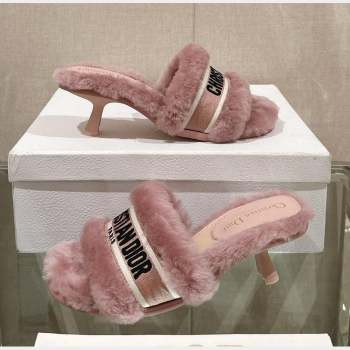 Dior Wool Heel Slide Sandals 6.5cm Pink 2023 DR10261 (MD-231026105)