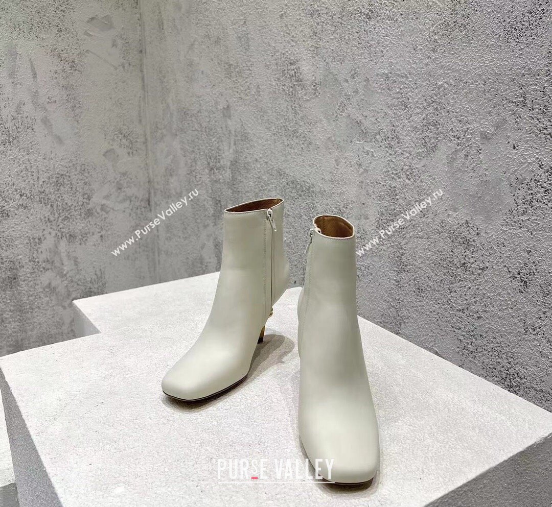 Bottega Veneta Calfskin Knot Ankle Boots 8cm White 2023 (MD-231104039)